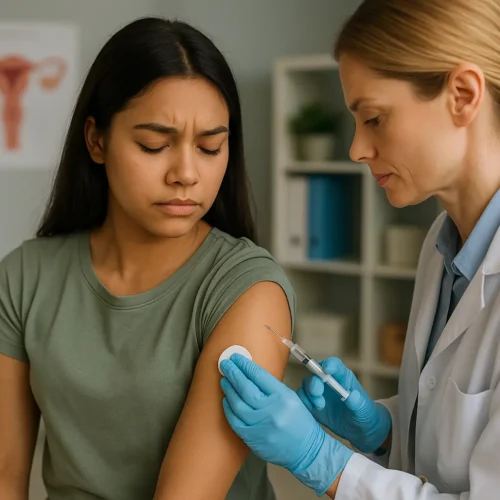 تصویر واکسن HPV در کلینیک زیبایی دالیا؛ پیشگیری ایمن و تخصصی از بیماری‌های ویروسی مرتبط.