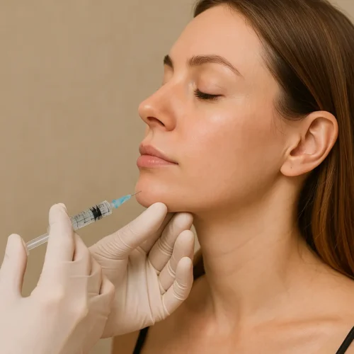 تزریق فیلر صورت | پر کردن خطوط و حجمدهی پوست – کلینیک زیبایی دالیا 7 تزریق فیلر چانه برای فرمدهی و تعادل پروفایل صورت در کلینیک زیبایی دالیا
